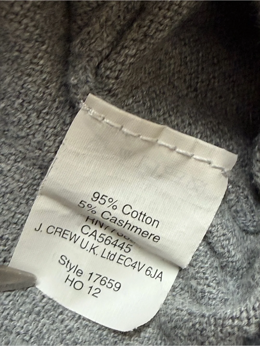 J Crew Sweater Mens XL Gray Cotton Cashmere Crewneck Knit Pullover Preppy
